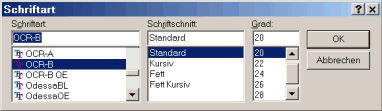Barcode EAN, Code 39, Code 128, PDF 417,
Datamatrix, Maxicode, Aztec