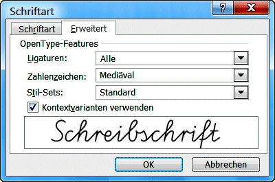 OpenType Features
