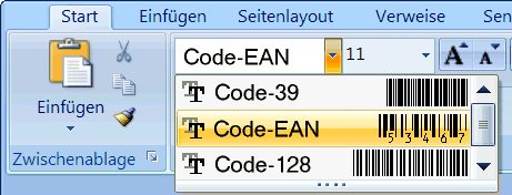 Barcode Fonts Schriften